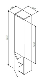 Am.Pm Пенал для ванной Like подвесной R Венге – фотография-2